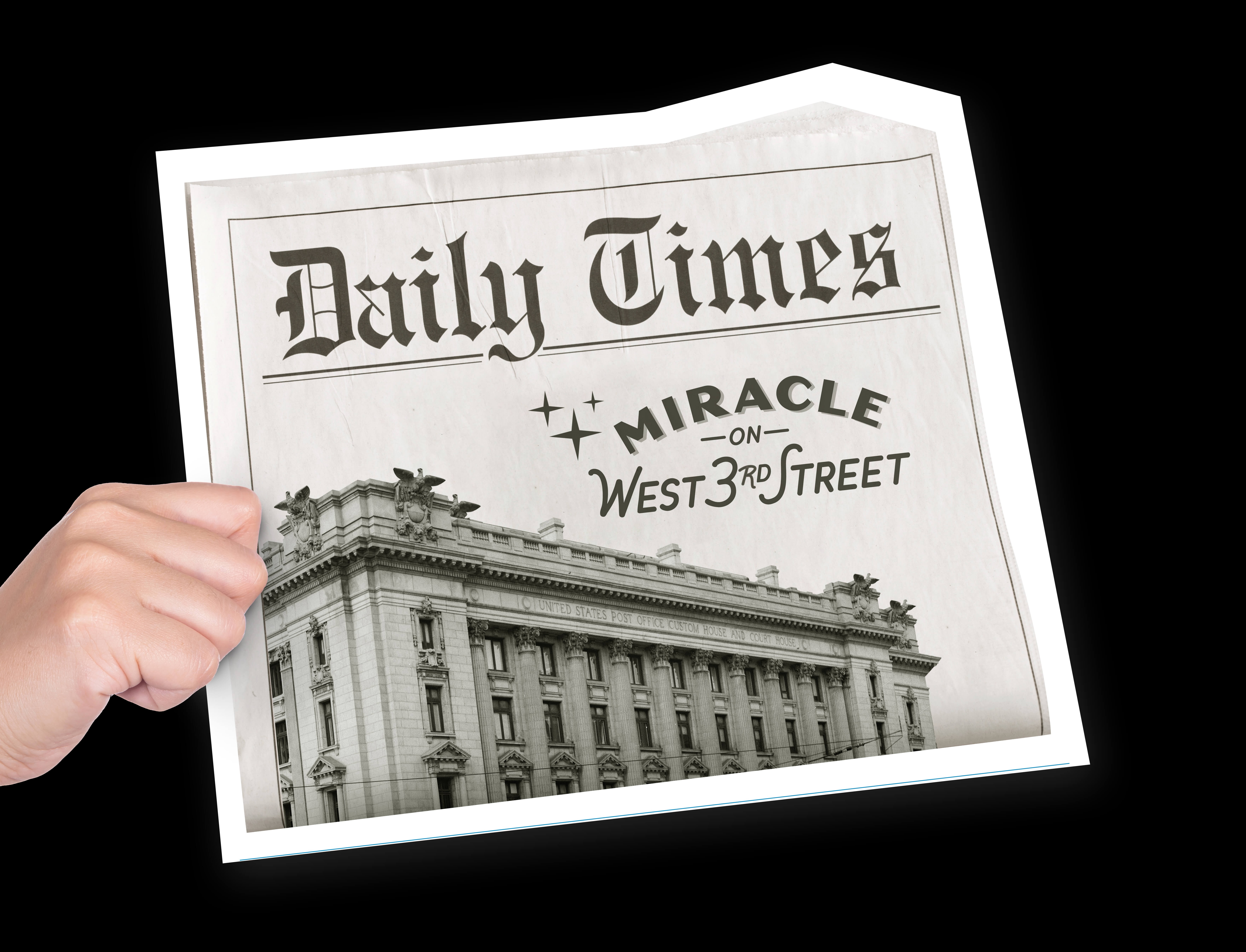 Geometry Miracle on West 3rd Street photo booth prop newspaper by Adam Sykut